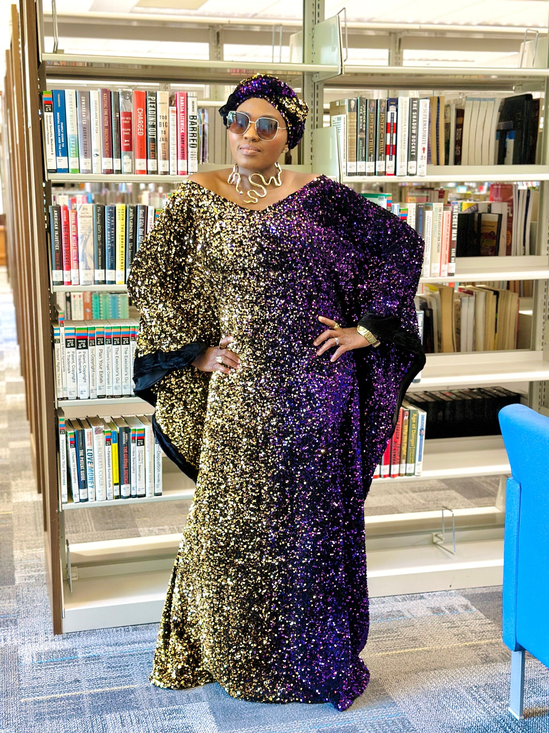 Joro Sequin Dress Boubou (purple)