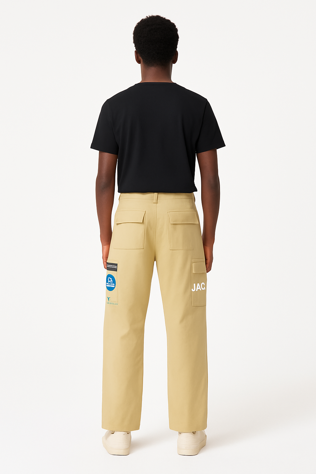 Khaki Logo Patch Cargo Pants