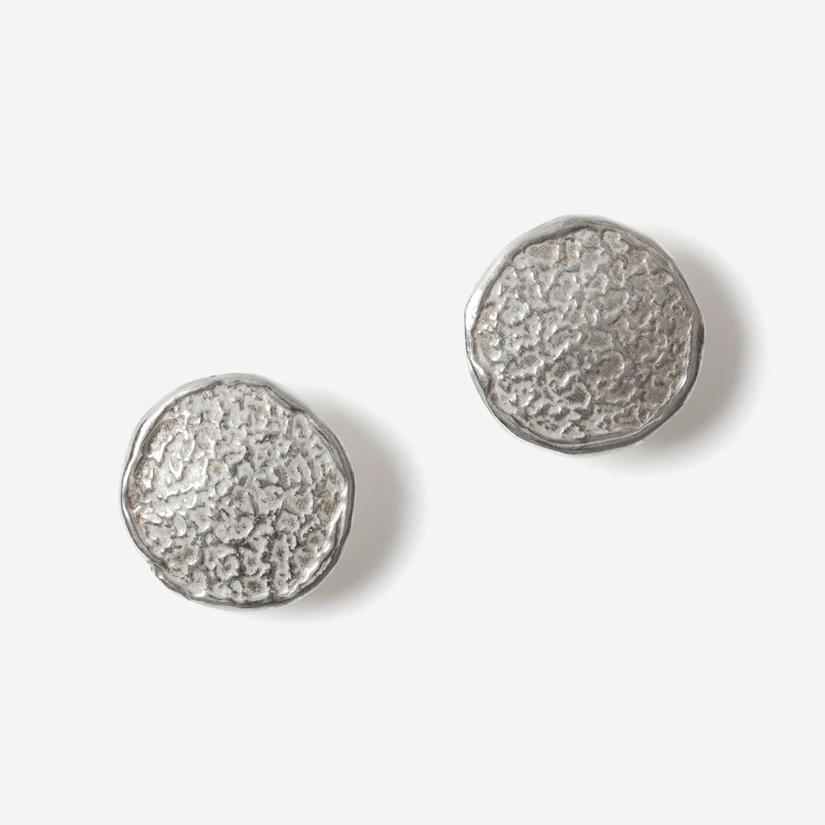 earrings TEXTURED CIRCULAR SILVER
