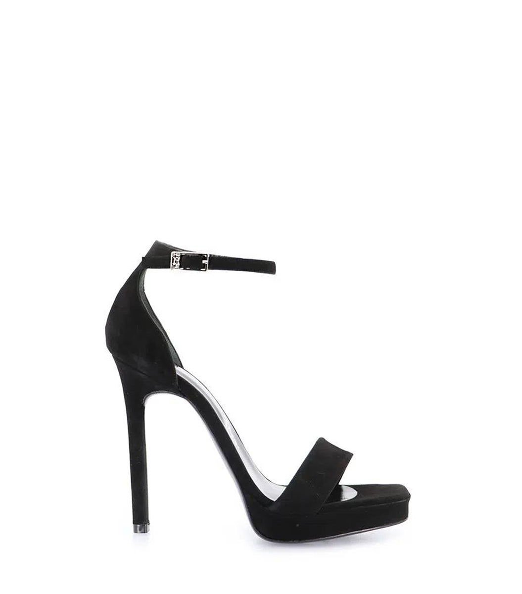 Elegant Black Suede Platform Sandals Barbi