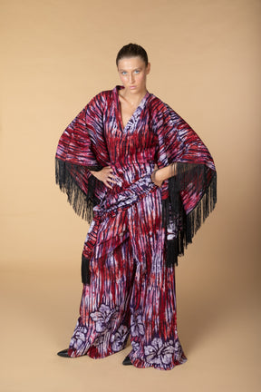 FRIDA, wide-leg batik trousers