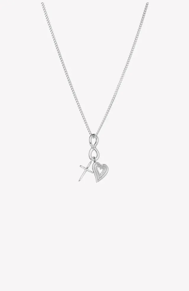 Faith, Hope, & Love Charm Pendant Necklace