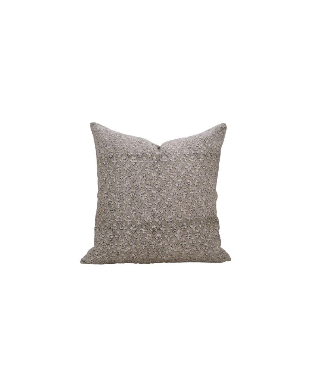 Handcrafted Hand-carved Block Print Boho Pure Linen Pillow Cover- Riva