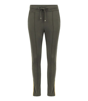 Army Green W/ Gold Stripe Sweatpants