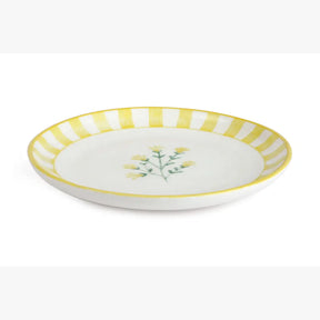 Ceramic Sunshine Spring Dessert Plate -Yellow , 7 Inches (Set of 2)