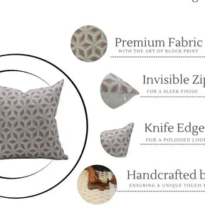 Indian Block Desgin Linen Blend Cushion Cover - Shatkon