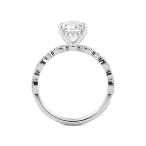 Natural Diamond Hidden Halo Platinum Engagement Ring