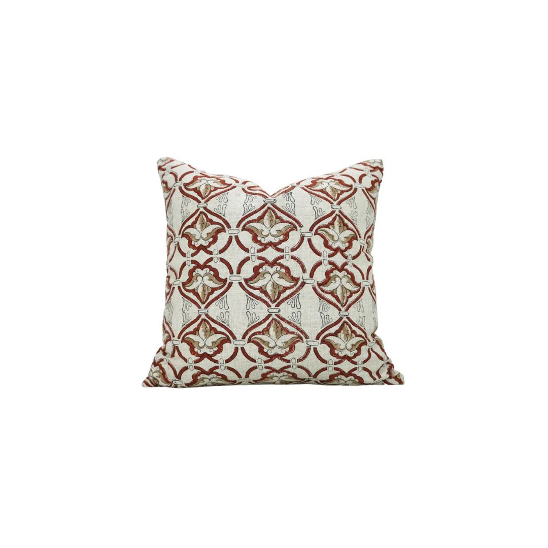 Beautiful Hand Block Printed Viscose Linen Pillow Cover- Hridyavan