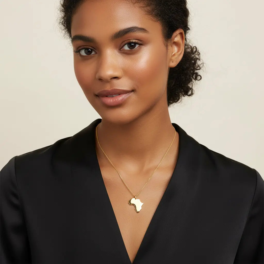 Gold Africa Pendant