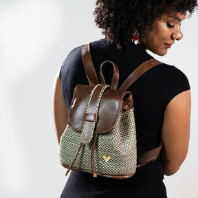 Brown Leather Iris Mini-backpack