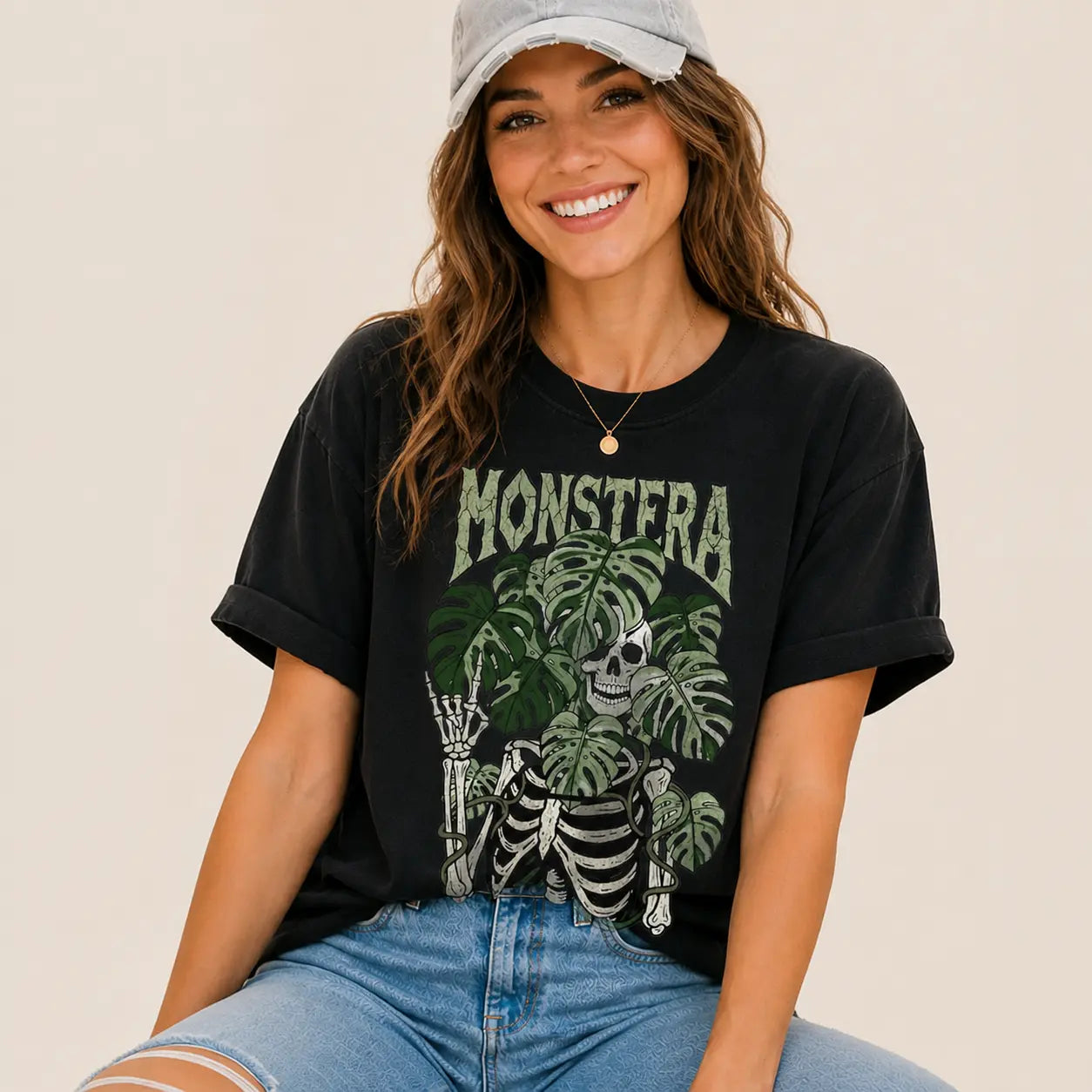 Monstera Skeleton Botanical Graphic Tee
