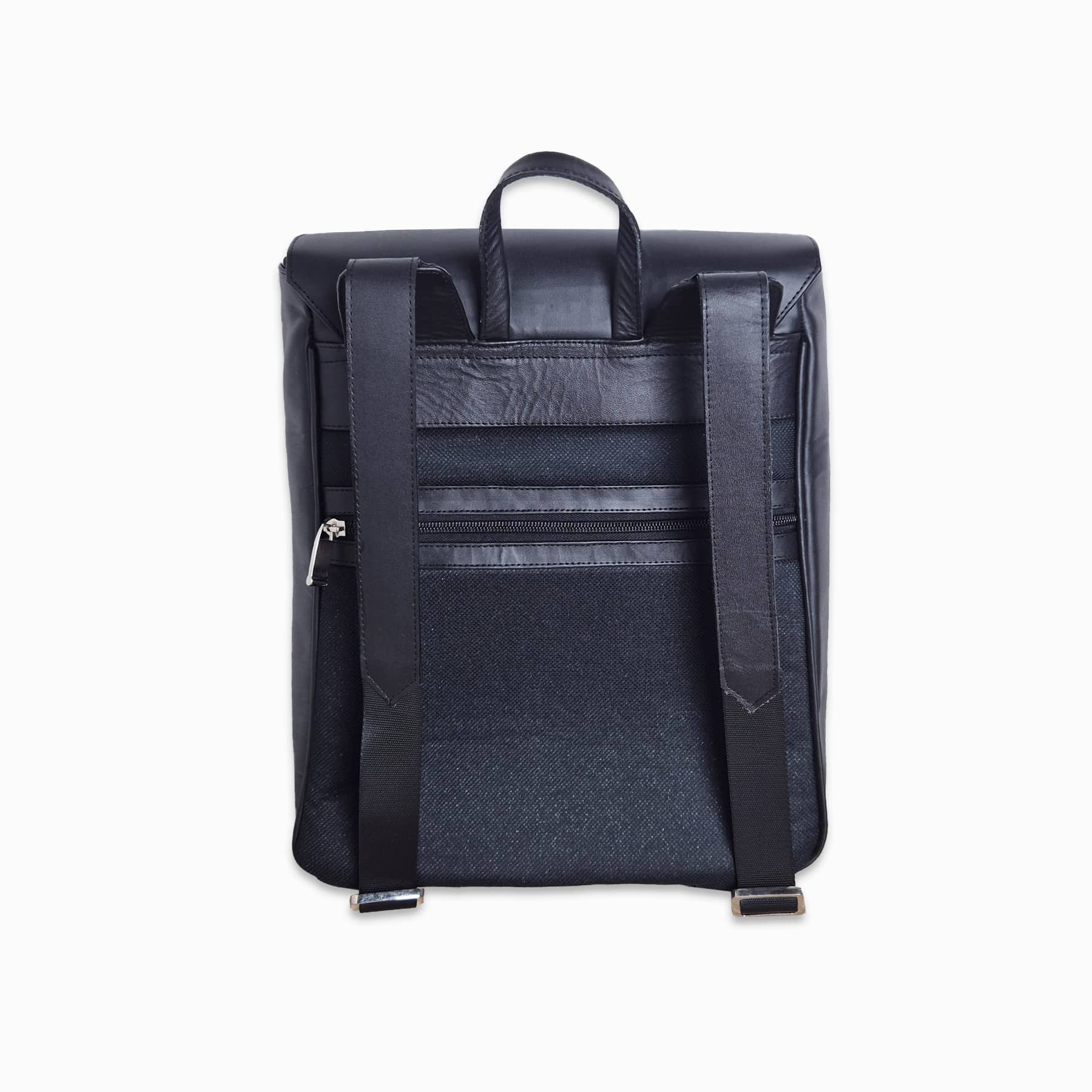 Black Leather Elite Laptop Backpack – Handmade Work Backpack with Pockets, Luxury Leather Bag