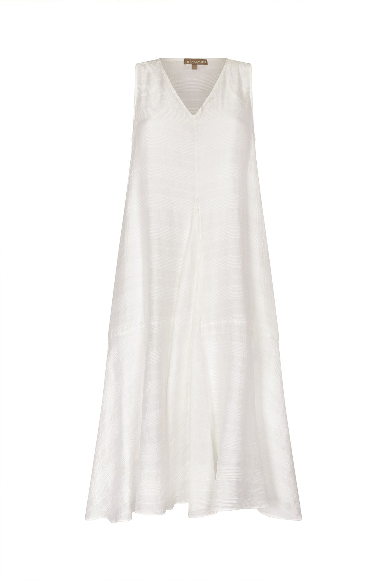 Lenox Godet Dress | Off White