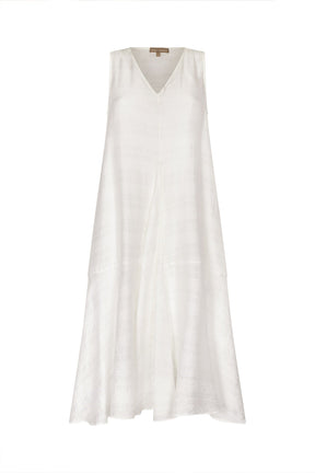 Lenox Godet Dress | Off White