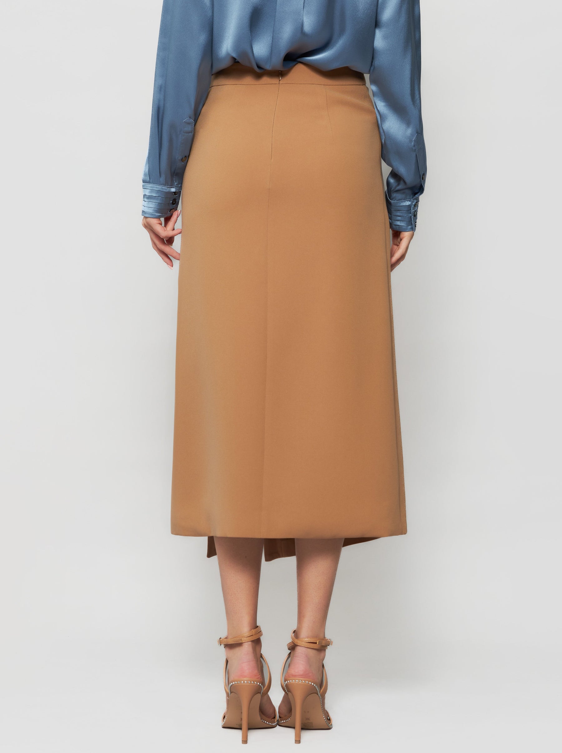 Gina Faux Wrap Crepe Skirt