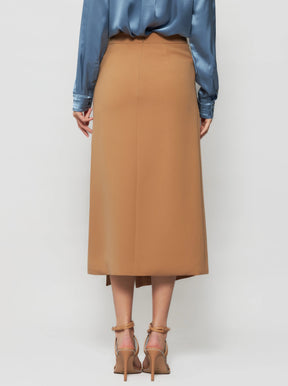 Gina Faux Wrap Crepe Skirt