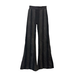Layla Stripe Jean — High Waist Flare Denim Stripes