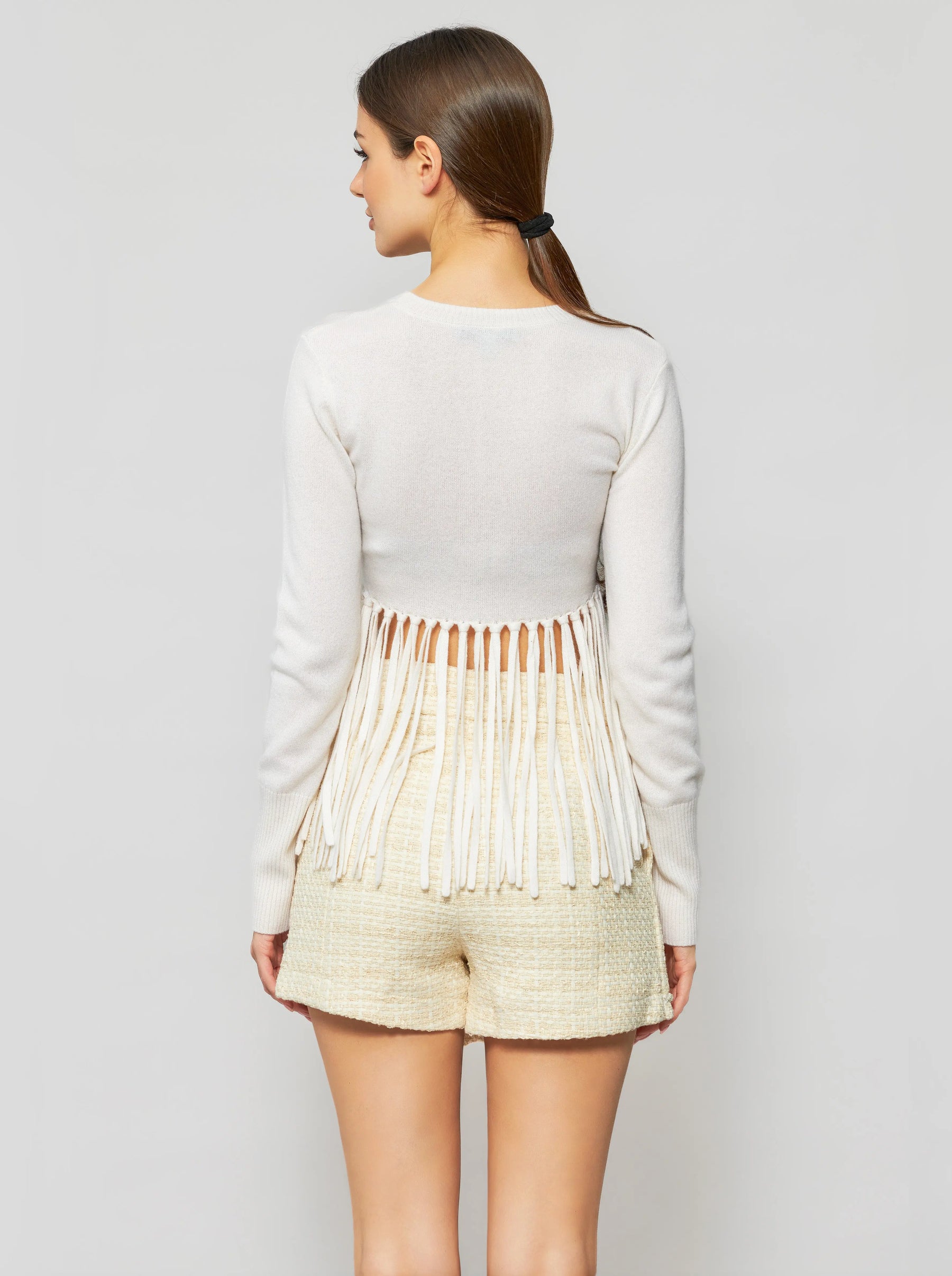 Mia Fringe Cashmere Top