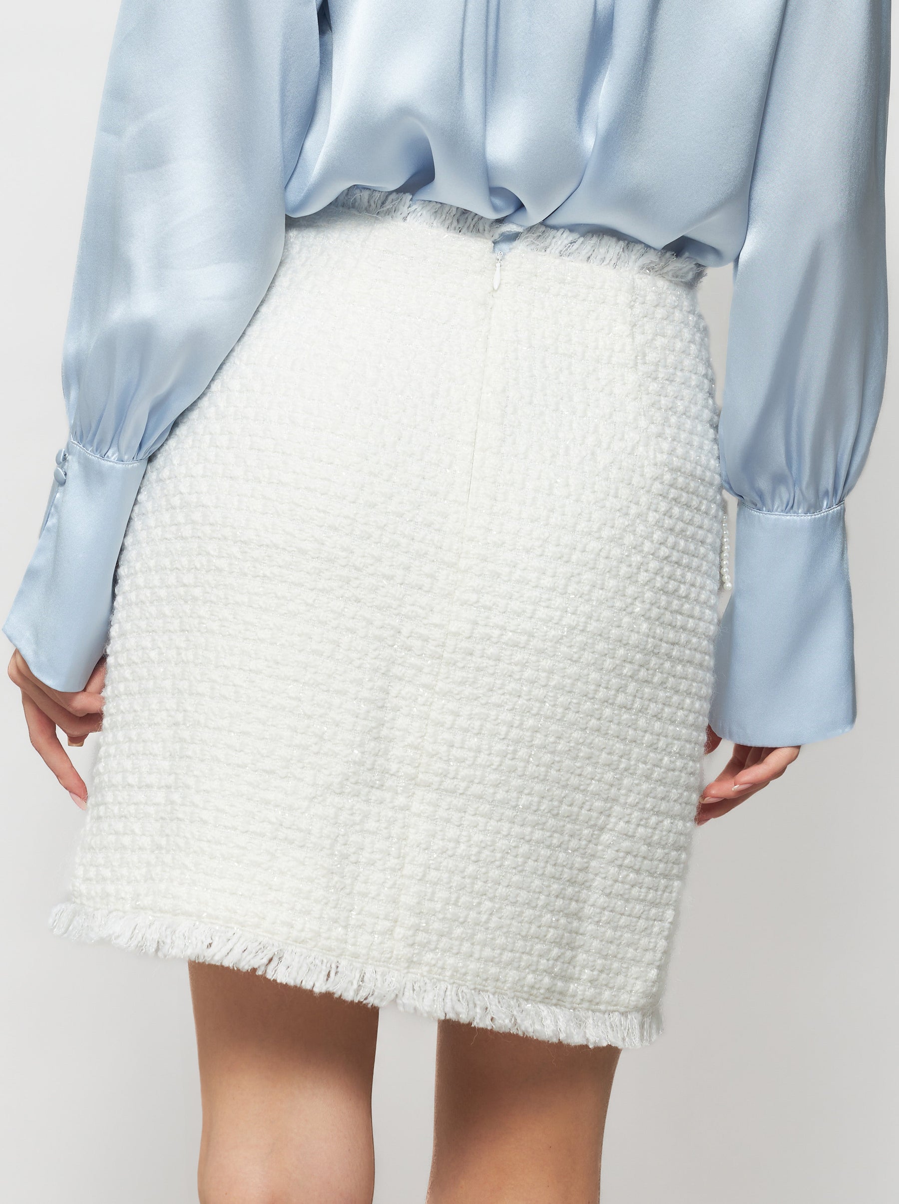 Tia Shimmering Tweed Bouclé Mini Skirt