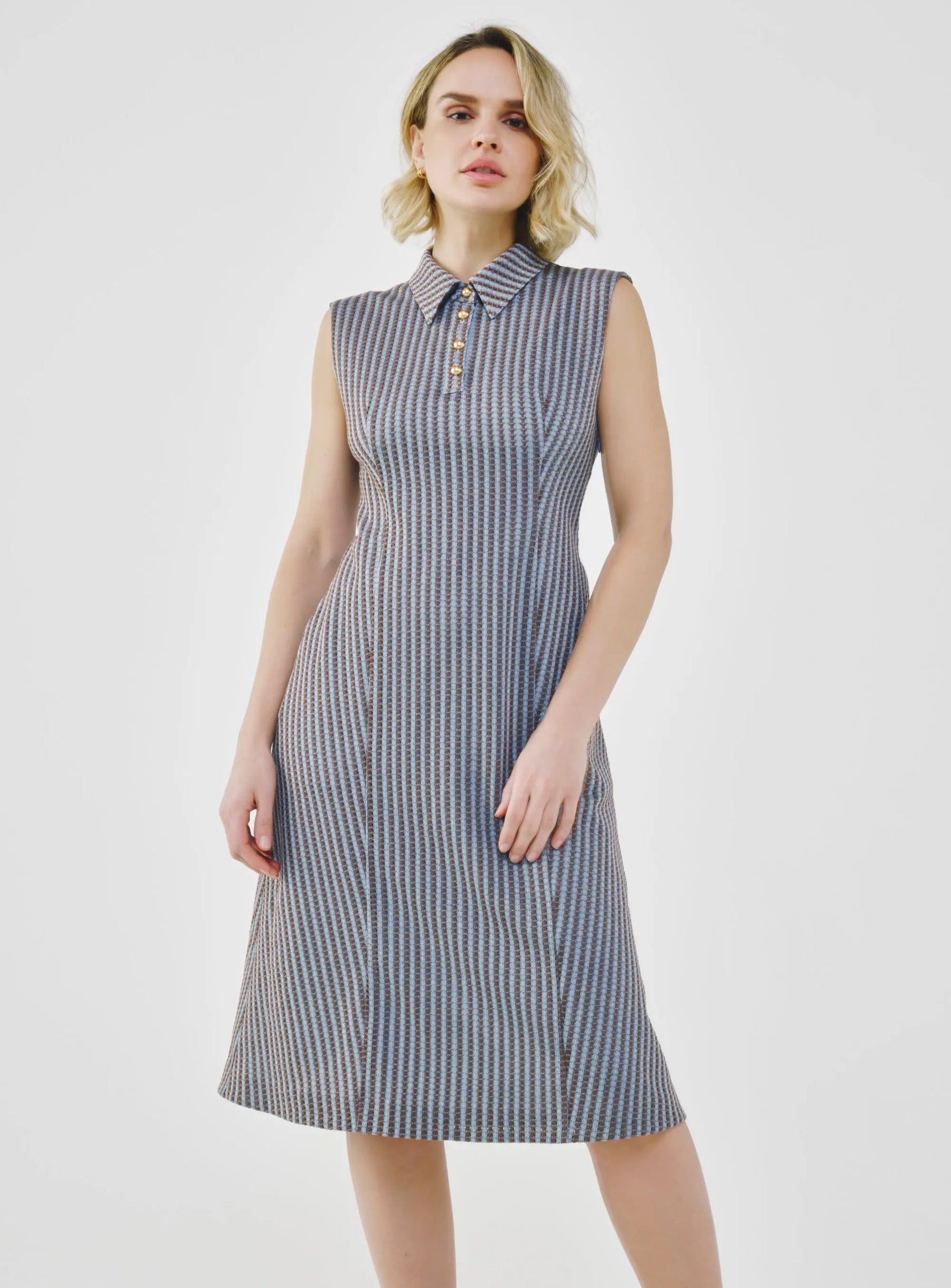 Sleeveless Tailored Midi Dress