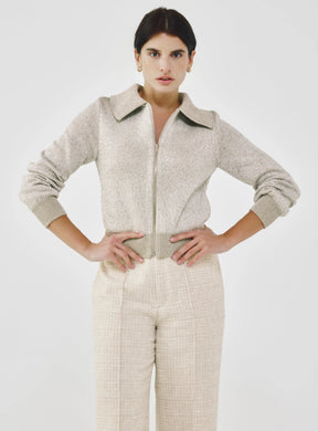 Sequin-Kissed Cotton Cardigan