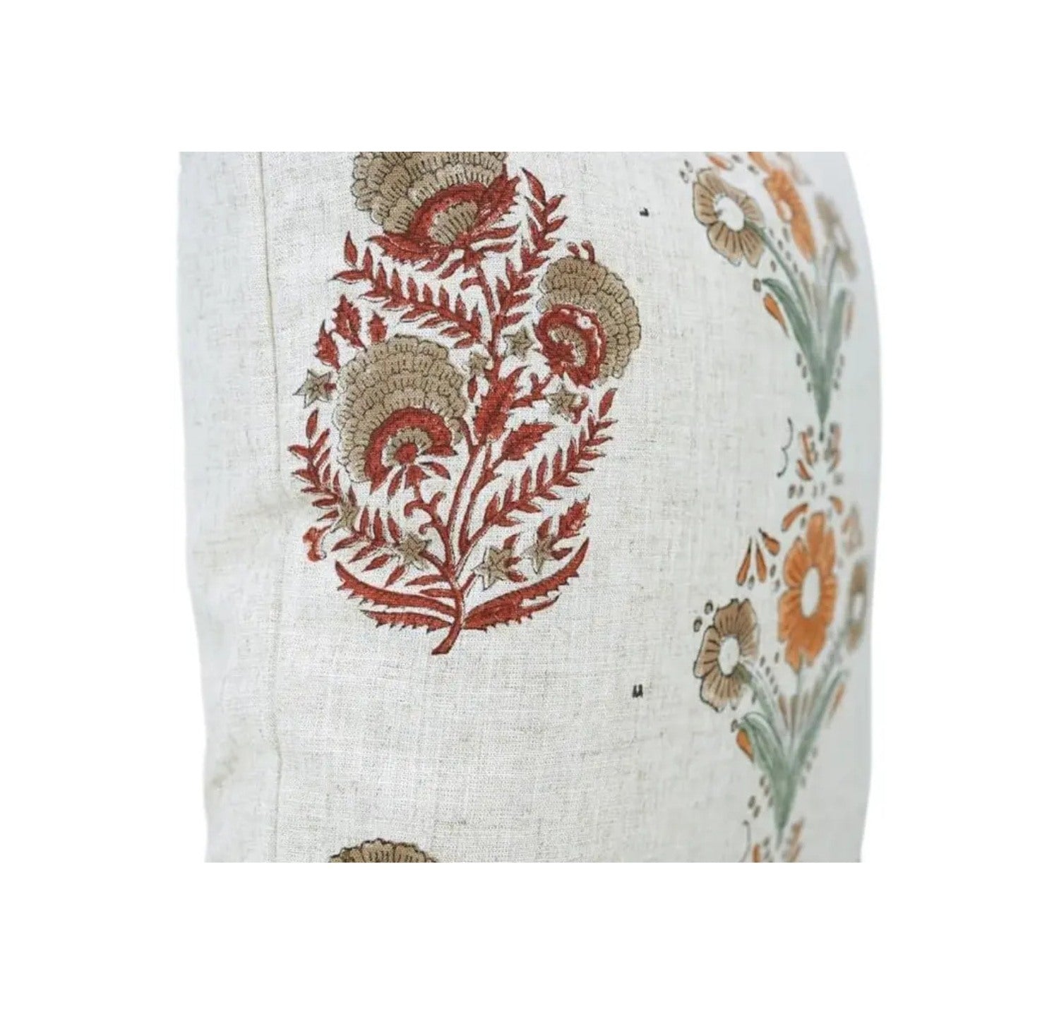 Natural Hand Block Printed Desgin Viscose Linen Pillow Cover - Vanshika Mohini