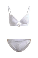 Broderie Bikini Top White