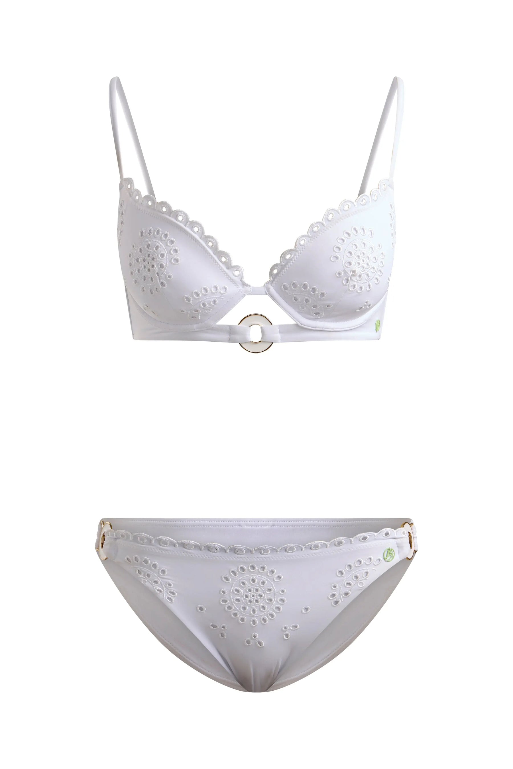 Broderie Bikini Top White