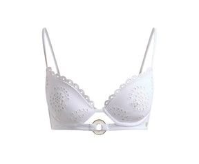 Broderie Bikini Top White