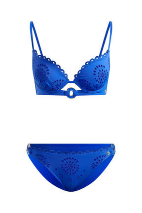 Broderie Bikini Top Cobalt