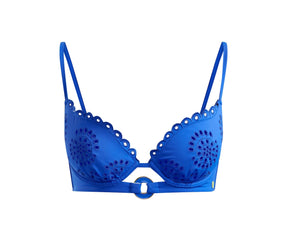 Broderie Bikini Top Cobalt