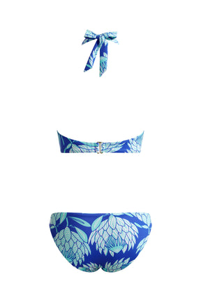 Halter Bikini Top Blue Protea