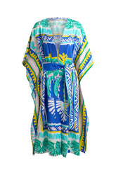 Relaxed Fit Beach Robe Blue Palm