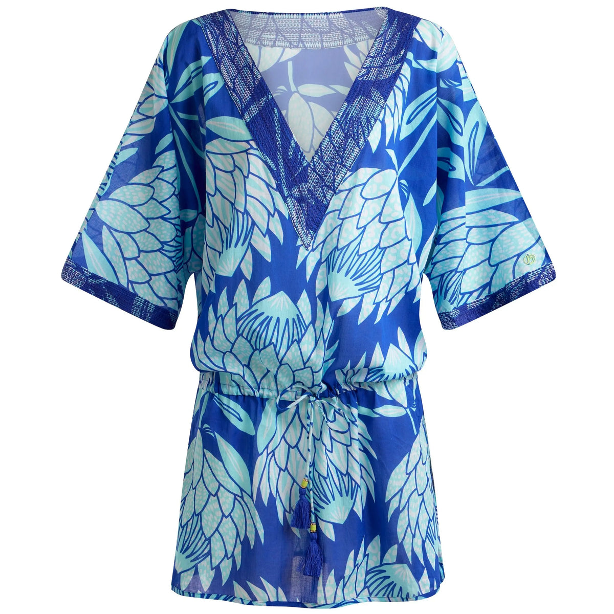 Drop Waist V-neck Short Kaftan