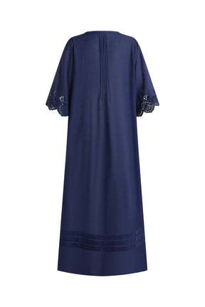 Broderie Maxi Dress Navy