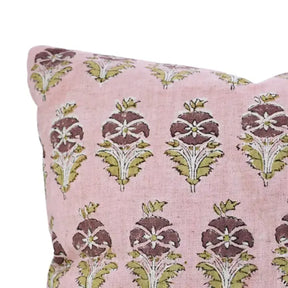 Classic Hand Block Printed Viscose Linen Pillow Cover - Mormukut