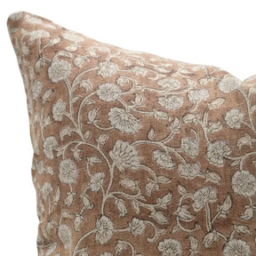 Stylish Floral Block Print Thick Linen Cushion Cover - Himachal