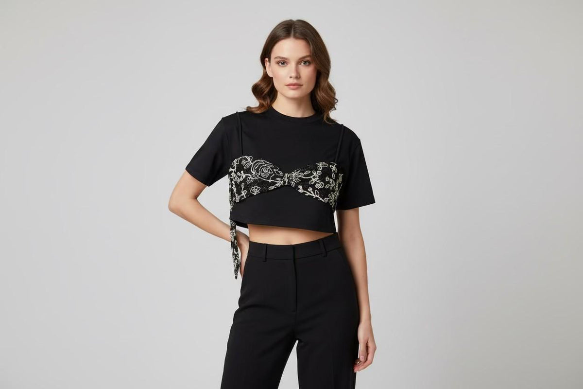Cropped Lace Bikini T-shirt