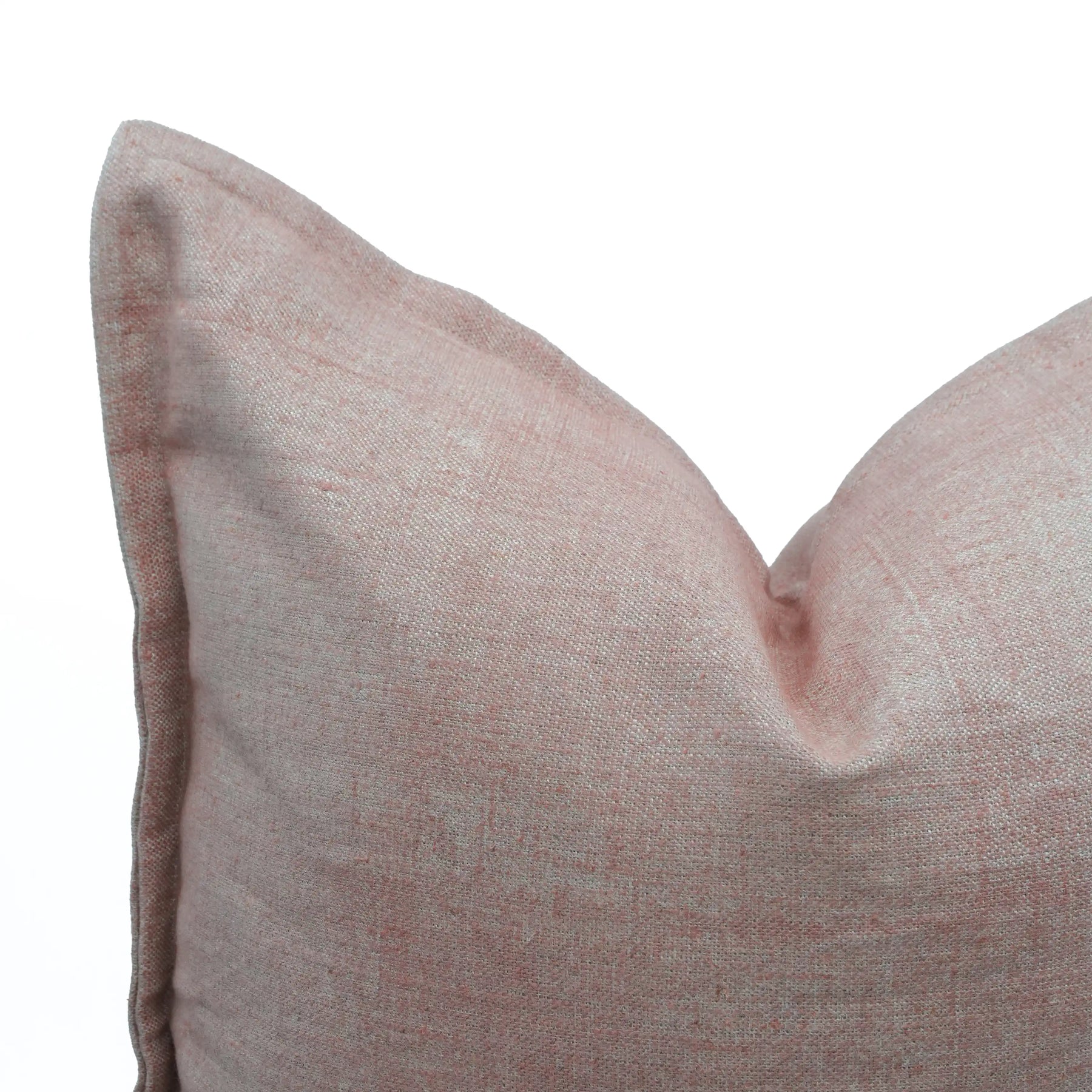 Premium Block Print Thick Linen Blush Red Pillow Cover - Solid