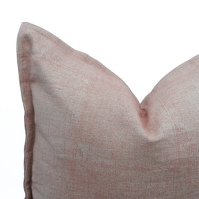 Premium Block Print Thick Linen Blush Red Pillow Cover - Solid