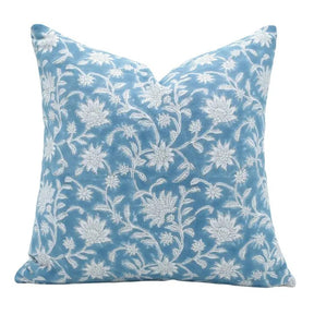 Artisan Handmade Block Thick Cotton White Pillow Cover - Aradhna