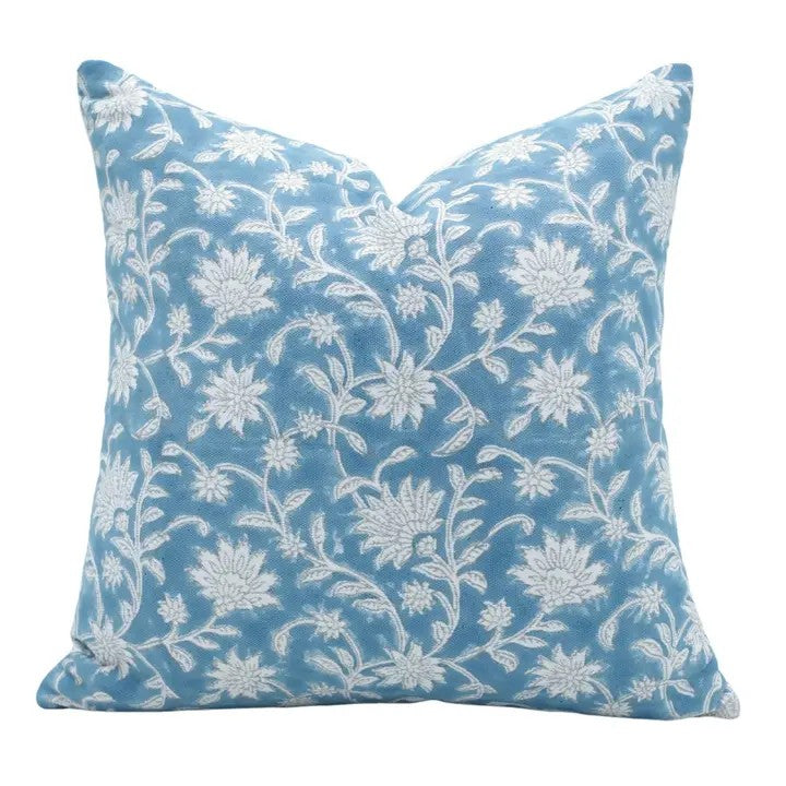 Artisan Handmade Block Thick Cotton White Pillow Cover - Aradhna