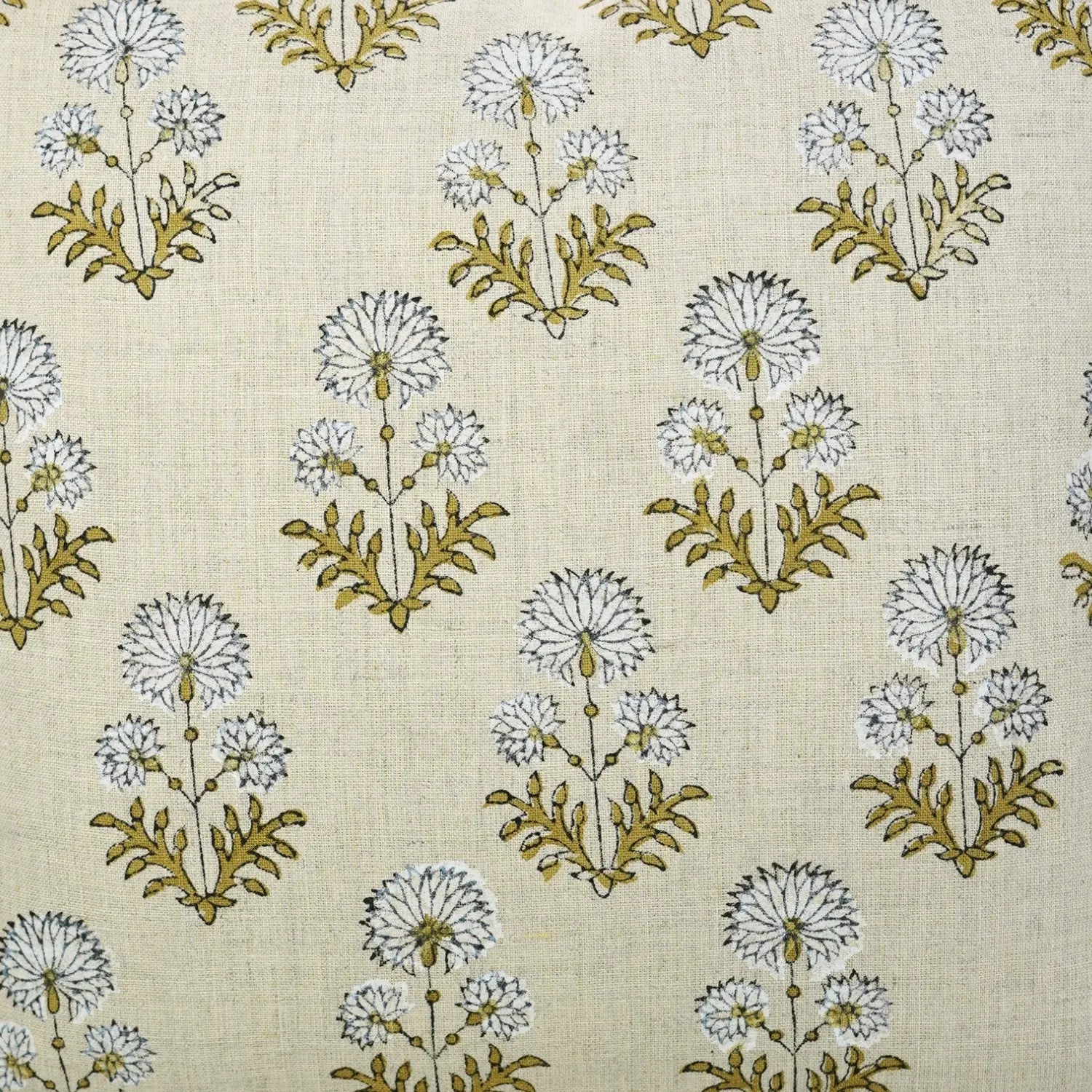 Stylish Hand Block Print Pure Linen Frill Pillow Cover - Rishi