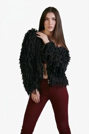 Luxury Alpaca Fringe Cardigan