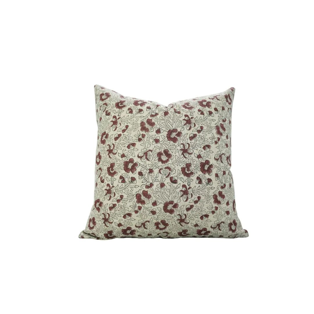 Heritage Hand Block PrintThick Linen Cushion Cover - Saundarya