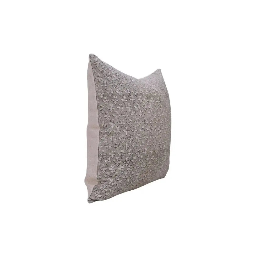 Classic Indian Block Print Boho Pure Linen Pillow Cover- Gulmohar