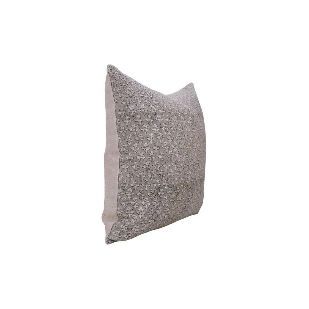 Classic Indian Block Print Boho Pure Linen Pillow Cover- Gulmohar