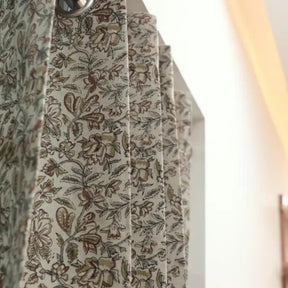 Indian Floral Printed Pure Linen Blackout Grommet - Kudrat