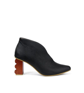 Liza Black Wave Heel Bootie