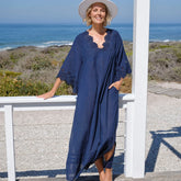 Broderie Maxi Dress Navy